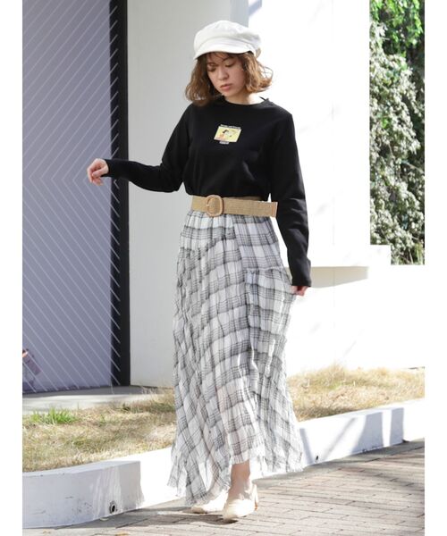 dazzlin（ダズリン）の「イレギュラーラインクリンクルスカート（スカート・レディース・オフホワイト/アイボリー/ミント/ブラウン/その他1・FREE）」の19枚目の写真