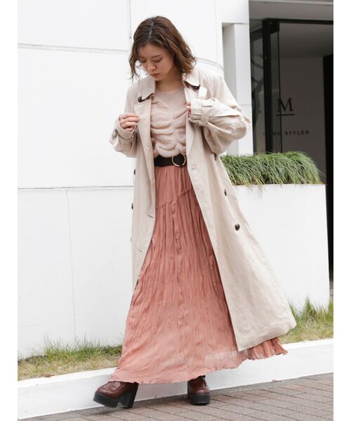 dazzlin（ダズリン）の「イレギュラーラインクリンクルスカート（スカート・レディース・オフホワイト/アイボリー/ミント/ブラウン/その他1・FREE）」の9枚目の写真