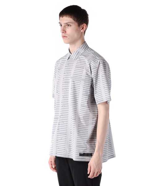 ATTACHMENT（アタッチメント）の「T400ストレッチタフタプリント レギュラーカラーS/Sシャツ（シャツ/ブラウス・メンズ・ネイビー/グレー/オレンジ・1/2/3）」の4枚目の写真