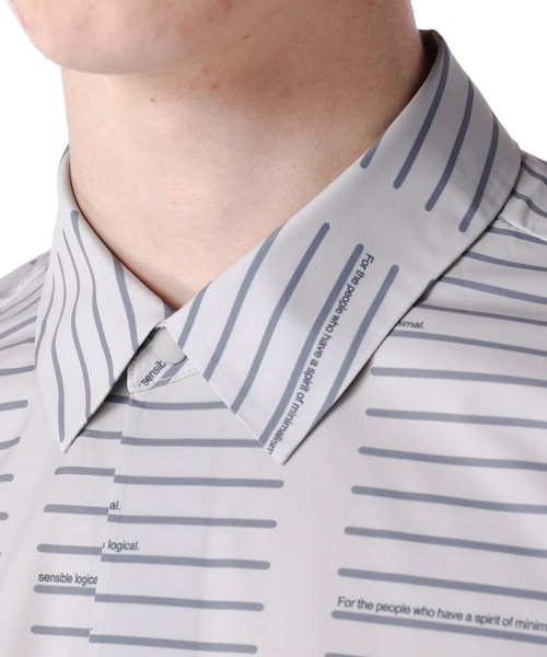 ATTACHMENT（アタッチメント）の「T400ストレッチタフタプリント レギュラーカラーS/Sシャツ（シャツ/ブラウス・メンズ・ネイビー/グレー/オレンジ・1/2/3）」の6枚目の写真