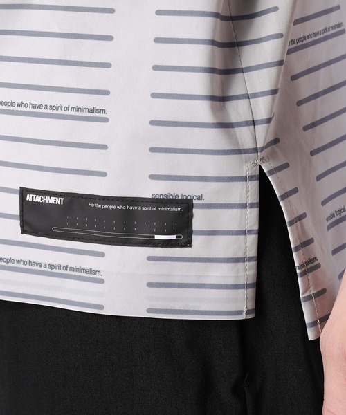 ATTACHMENT（アタッチメント）の「T400ストレッチタフタプリント レギュラーカラーS/Sシャツ（シャツ/ブラウス・メンズ・ネイビー/グレー/オレンジ・1/2/3）」の8枚目の写真