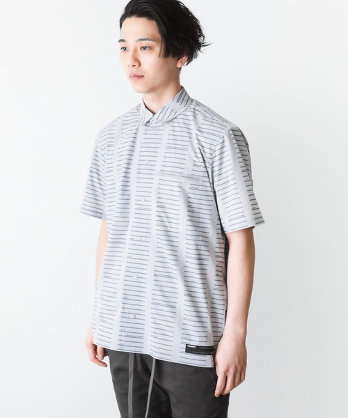 ATTACHMENT（アタッチメント）の「T400ストレッチタフタプリント レギュラーカラーS/Sシャツ（シャツ/ブラウス・メンズ・ネイビー/グレー/オレンジ・1/2/3）」の13枚目の写真