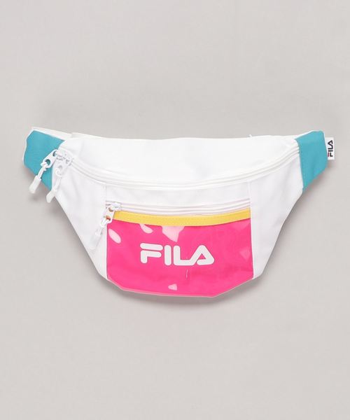 FILA（フィラ）の「【FILA/フィラ】クリアポケットウエストバッグ　ショルダーバッグ　２ＷＡＹ　ブランドロゴプリント（ボディバッグ/ウエストポーチ・レディース・ピンク/パープル/イエロー/ブラック・FREE）」の4枚目の写真