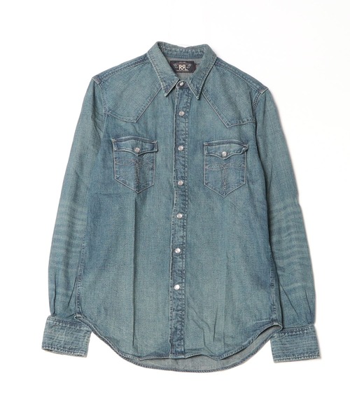 ダブルアールエル　インディゴバッファローウエスタンシャツ　xs インディゴ バッファロー ウエスタン シャツ（シャツ/ブラウス
