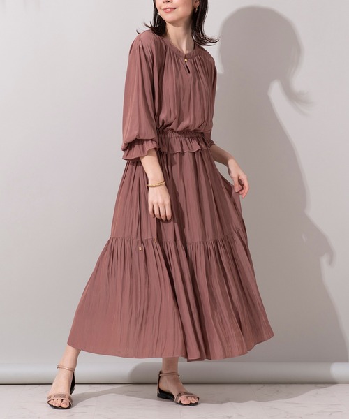 セール ワンピース Euclaid エウクレイド のファッション ギャザードロストワンピース ワンピース