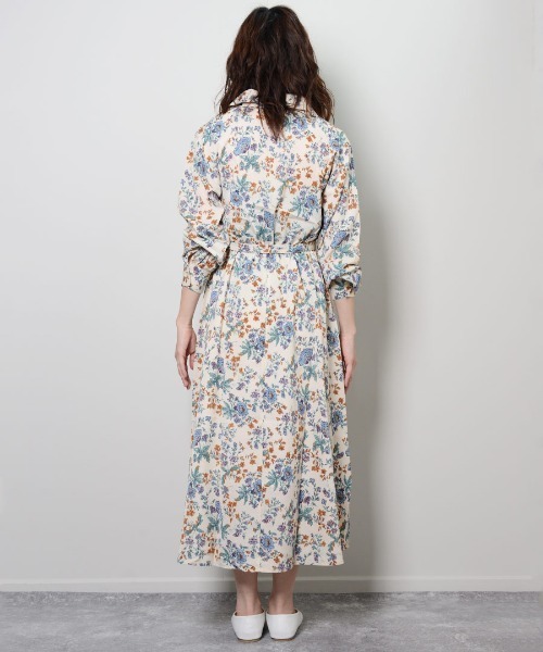 shopnikoniko(ショップニコニコ)の「花柄オープンカラーワンピ(ワンピース・レディース・グリーン/オフホワイト・フリー)」の18枚目の写真