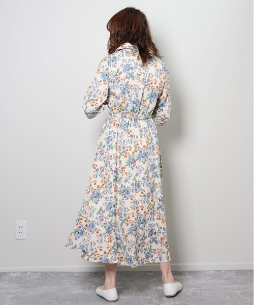 shopnikoniko(ショップニコニコ)の「花柄オープンカラーワンピ(ワンピース・レディース・グリーン/オフホワイト・フリー)」の19枚目の写真