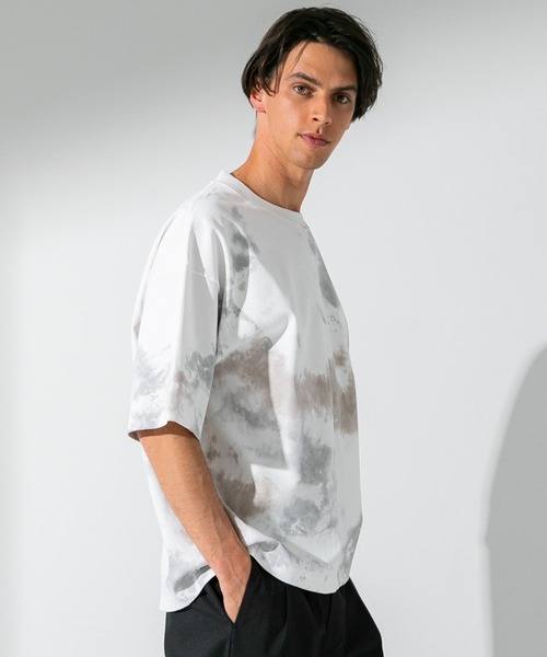 UNITED TOKYO(ユナイテッドトウキョウ)の「テクノラマスムースタイダイカットソー/ビックシルエット(Tシャツ/カットソー・メンズ・グリーン/ブラウン・2/1)」の12枚目の写真