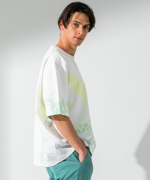 UNITED TOKYO(ユナイテッドトウキョウ)の「テクノラマスムースタイダイカットソー/ビックシルエット(Tシャツ/カットソー・メンズ・グリーン/ブラウン・2/1)」の5枚目の写真