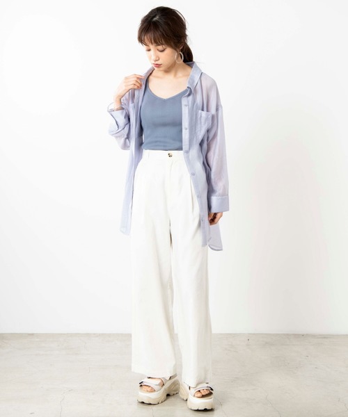 WEGO（ウィゴー）の「WEGO/カップインリブキャミソール（キャミソール・レディース・ブラック/ホワイト/ブルー・SMALL/MEDIUM）」の15枚目の写真