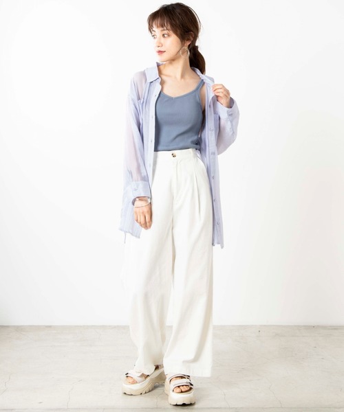 WEGO（ウィゴー）の「WEGO/カップインリブキャミソール（キャミソール・レディース・ブラック/ホワイト/ブルー・SMALL/MEDIUM）」の9枚目の写真