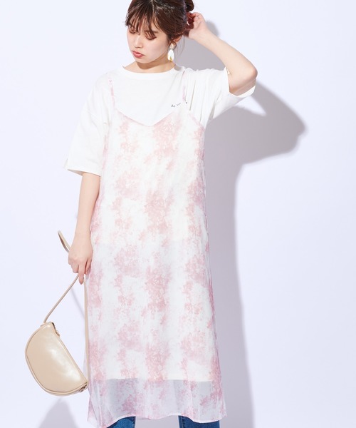 natural couture(ナチュラルクチュール)の「ほんのりタイダイキャミワンピース(ワンピース・レディース・ピンク/イエロー/グリーン・FREE)」の3枚目の写真