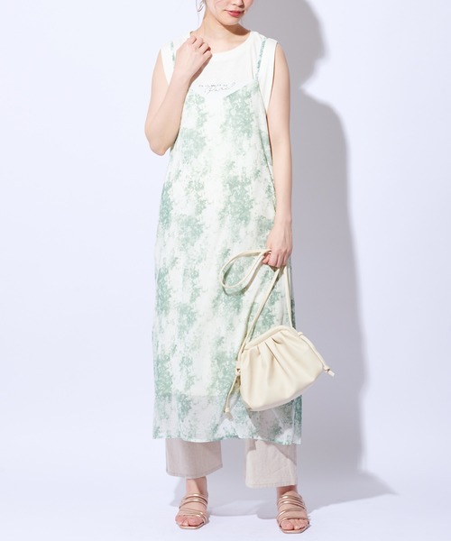 natural couture(ナチュラルクチュール)の「ほんのりタイダイキャミワンピース(ワンピース・レディース・ピンク/イエロー/グリーン・FREE)」の2枚目の写真