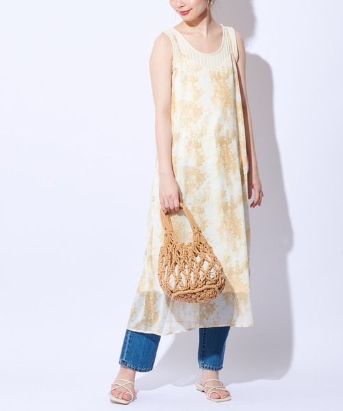 natural couture(ナチュラルクチュール)の「ほんのりタイダイキャミワンピース(ワンピース・レディース・ピンク/イエロー/グリーン・FREE)」の8枚目の写真