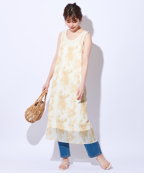 natural couture(ナチュラルクチュール)の「ほんのりタイダイキャミワンピース(ワンピース・レディース・ピンク/イエロー/グリーン・FREE)」の9枚目の写真