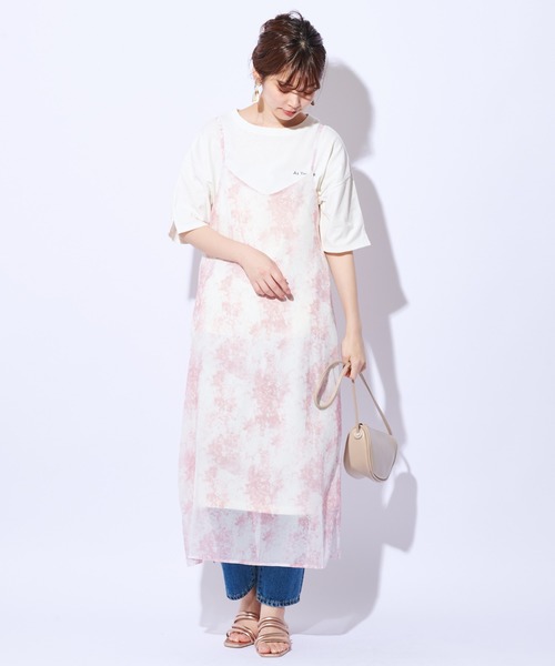 natural couture(ナチュラルクチュール)の「ほんのりタイダイキャミワンピース(ワンピース・レディース・ピンク/イエロー/グリーン・FREE)」の12枚目の写真