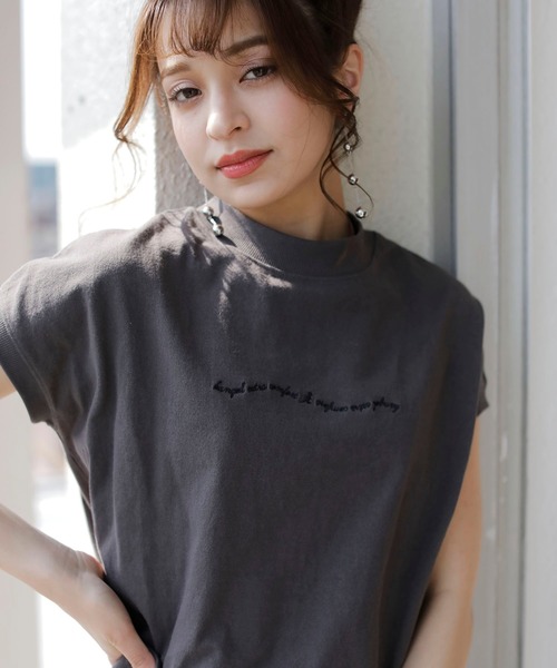 KANGOL EXTRA COMFORT(カンゴールエクストラコンフォート)の「WEB限定【KANGOL EXTRA COMFORT(カンゴール エクストラ コンフォート)】フレンチスリーブネックポイントTシャツ(Tシャツ/カットソー・レディース・パープル/キャメル/ベージュ/グレー/オフホワイト・M/L/LL)」の13枚目の写真