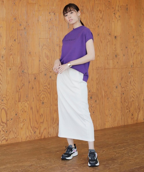 KANGOL EXTRA COMFORT(カンゴールエクストラコンフォート)の「WEB限定【KANGOL EXTRA COMFORT(カンゴール エクストラ コンフォート)】フレンチスリーブネックポイントTシャツ(Tシャツ/カットソー・レディース・パープル/キャメル/ベージュ/グレー/オフホワイト・M/L/LL)」の10枚目の写真