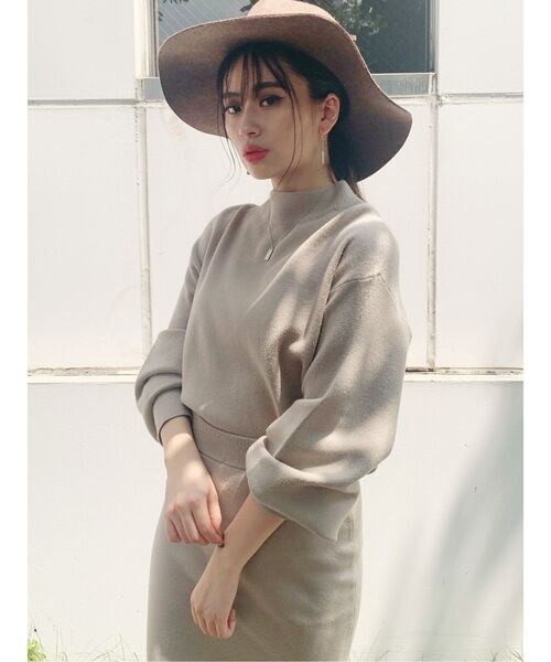 GYDA(ジェイダ)の「ボトルネックニットTOPS(ニット/セーター)」|ベージュ