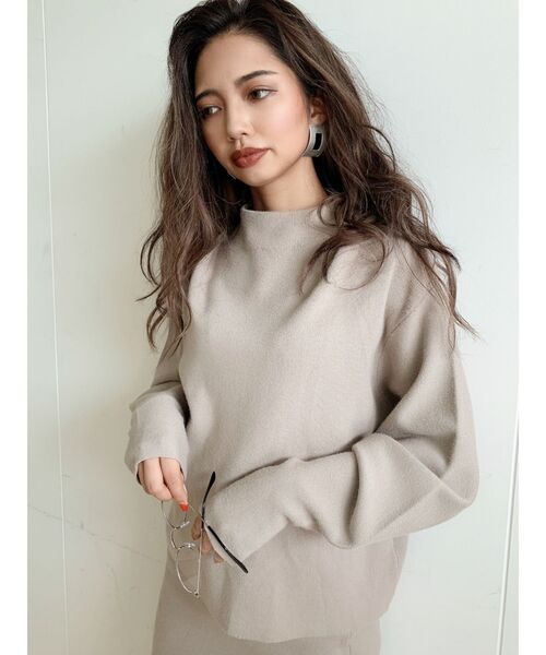 GYDA（ジェイダ）の「ボトルネックニットTOPS（ニット/セーター・レディース・ブラック/ベージュ/オレンジ/ブラウン・FREE）」の6枚目の写真