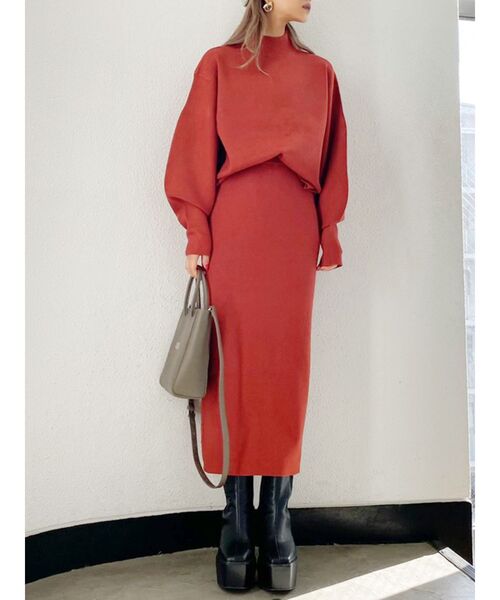 GYDA（ジェイダ）の「ボトルネックニットTOPS（ニット/セーター・レディース・ブラック/ベージュ/オレンジ/ブラウン・FREE）」の22枚目の写真