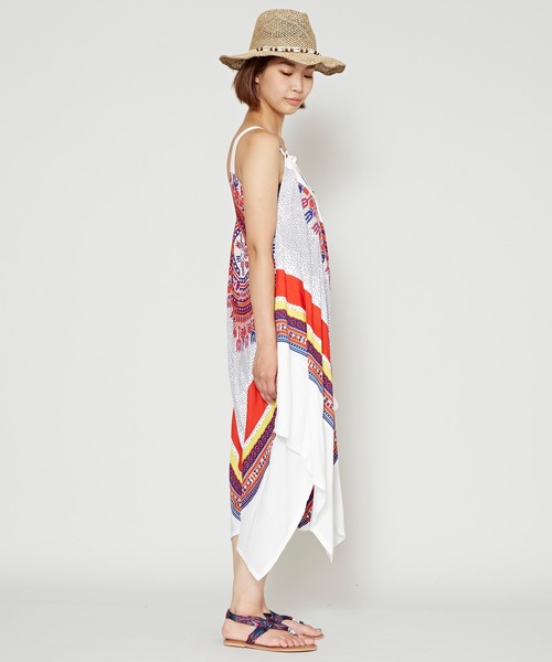 チャイハネ（チャイハネ）の「【チャイハネ】yul アフリカンダシキ柄サロペット＆キャミワンピース2WAY（サロペット/オーバーオール・レディース・ホワイト/ブラック/イエロー/グリーン・FREE）」の16枚目の写真