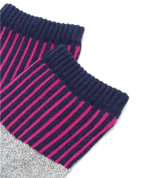 mystic(ミスティック)の「ブークレストライプ切り替(ソックス/靴下・レディース・ブラック/オフホワイト/グレー・フリ-)」の4枚目の写真