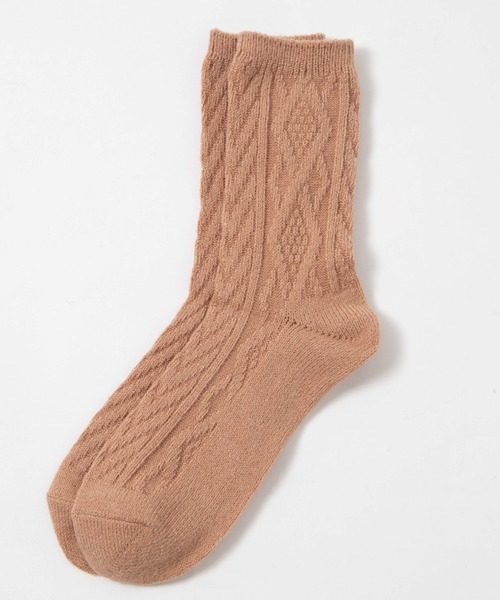 WEGO（ウィゴー）の「WEGO/ケーブルソックス（ソックス/靴下・レディース・ブルー/グレー/ブラック/パープル/ホワイト/ライトブラウン/ワイン/ブラウン系その他/グリーン系その他/マスタード・FREE）」の6枚目の写真