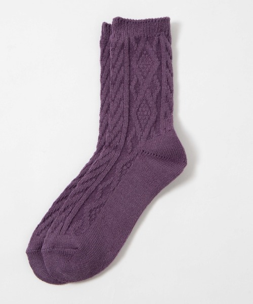 WEGO（ウィゴー）の「WEGO/ケーブルソックス（ソックス/靴下・レディース・ブルー/グレー/ブラック/パープル/ホワイト/ライトブラウン/ワイン/ブラウン系その他/グリーン系その他/マスタード・FREE）」の8枚目の写真