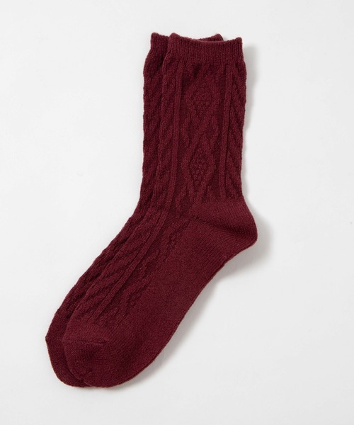 WEGO（ウィゴー）の「WEGO/ケーブルソックス（ソックス/靴下・レディース・ブルー/グレー/ブラック/パープル/ホワイト/ライトブラウン/ワイン/ブラウン系その他/グリーン系その他/マスタード・FREE）」の10枚目の写真