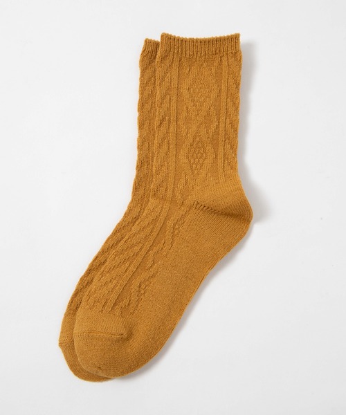 WEGO（ウィゴー）の「WEGO/ケーブルソックス（ソックス/靴下・レディース・ブルー/グレー/ブラック/パープル/ホワイト/ライトブラウン/ワイン/ブラウン系その他/グリーン系その他/マスタード・FREE）」の9枚目の写真