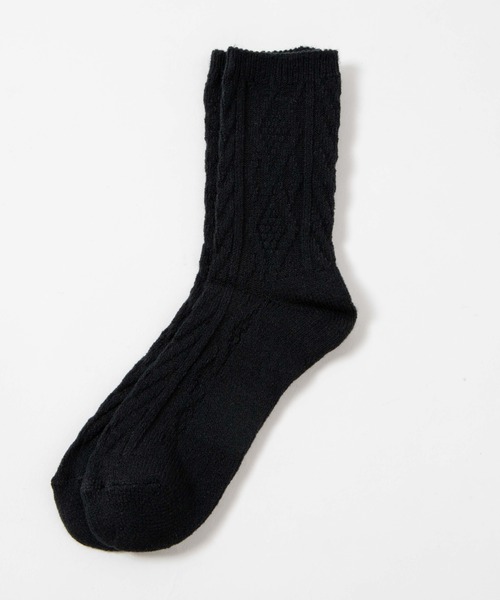 WEGO（ウィゴー）の「WEGO/ケーブルソックス（ソックス/靴下・レディース・ブルー/グレー/ブラック/パープル/ホワイト/ライトブラウン/ワイン/ブラウン系その他/グリーン系その他/マスタード・FREE）」の3枚目の写真