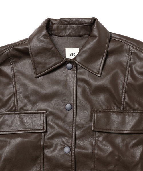 akuR(アクル)の「【akuR/2020AW】フェイクレザージャケット(セットアップ対応)(ブルゾン・レディース・ブラウン/グリーン/ダークブラウン・FREE)」の13枚目の写真