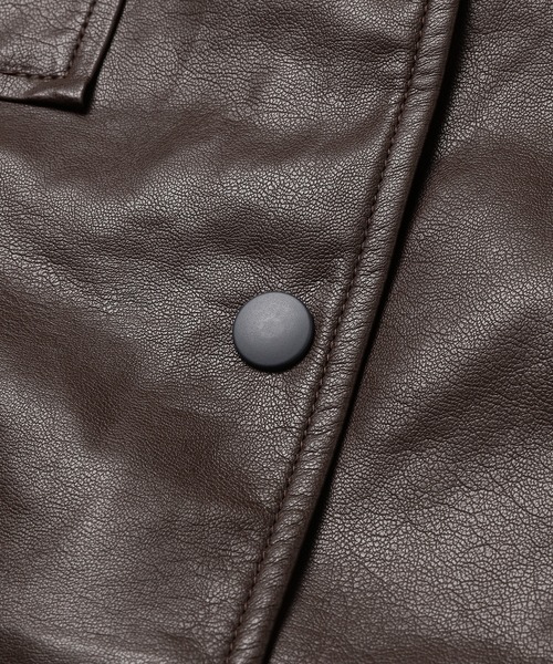 akuR(アクル)の「【akuR/2020AW】フェイクレザージャケット(セットアップ対応)(ブルゾン・レディース・ブラウン/グリーン/ダークブラウン・FREE)」の15枚目の写真