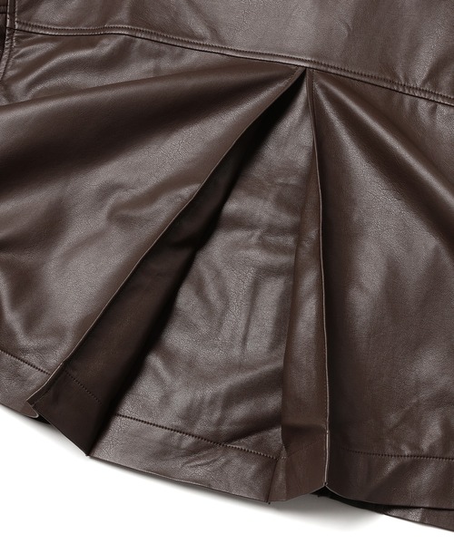 akuR(アクル)の「【akuR/2020AW】フェイクレザージャケット(セットアップ対応)(ブルゾン・レディース・ブラウン/グリーン/ダークブラウン・FREE)」の12枚目の写真