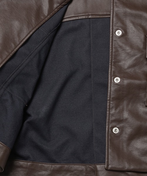 akuR(アクル)の「【akuR/2020AW】フェイクレザージャケット(セットアップ対応)(ブルゾン・レディース・ブラウン/グリーン/ダークブラウン・FREE)」の17枚目の写真