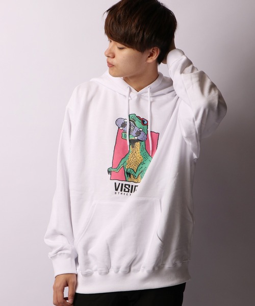VISION STREET WEAR(ヴィジョンストリートウェア)の「【VISION STREET WEAR】裏毛プリントパーカー(パーカー・メンズ・ホワイト/ブラック/ベージュ/パープル/ブルー/ホワイト系その他/ブラック系その他/パープル系その他・LL/M/L)」の3枚目の写真