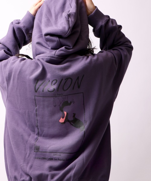 VISION STREET WEAR(ヴィジョンストリートウェア)の「【VISION STREET WEAR】裏毛プリントパーカー(パーカー・メンズ・ホワイト/ブラック/ベージュ/パープル/ブルー/ホワイト系その他/ブラック系その他/パープル系その他・LL/M/L)」の7枚目の写真