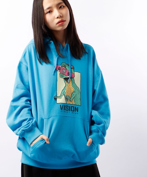 VISION STREET WEAR(ヴィジョンストリートウェア)の「【VISION STREET WEAR】裏毛プリントパーカー(パーカー・メンズ・ホワイト/ブラック/ベージュ/パープル/ブルー/ホワイト系その他/ブラック系その他/パープル系その他・LL/M/L)」の6枚目の写真