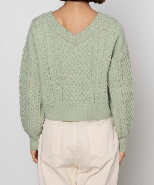 WEGO（ウィゴー）の「WEGO/ケーブルマルチwayショートニット（ニット/セーター・レディース・アイボリー/グリーン系その他・FREE）」の10枚目の写真