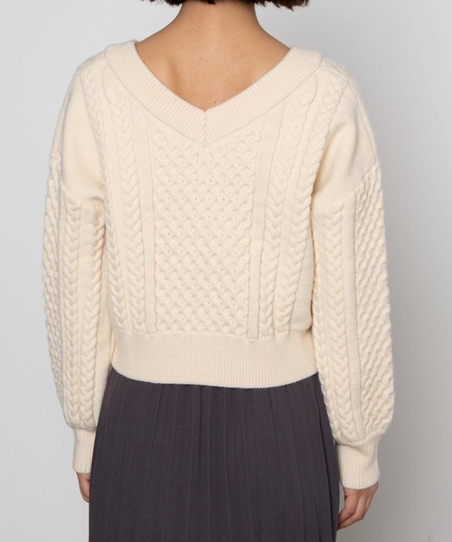 WEGO（ウィゴー）の「WEGO/ケーブルマルチwayショートニット（ニット/セーター・レディース・アイボリー/グリーン系その他・FREE）」の12枚目の写真