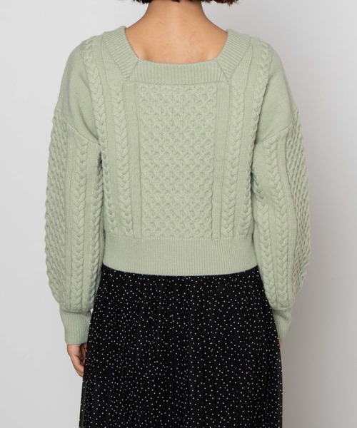 WEGO（ウィゴー）の「WEGO/ケーブルマルチwayショートニット（ニット/セーター・レディース・アイボリー/グリーン系その他・FREE）」の5枚目の写真