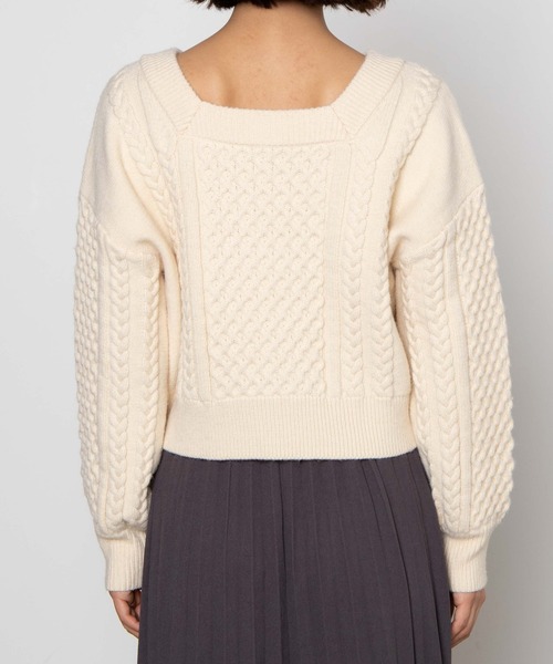 WEGO（ウィゴー）の「WEGO/ケーブルマルチwayショートニット（ニット/セーター・レディース・アイボリー/グリーン系その他・FREE）」の17枚目の写真
