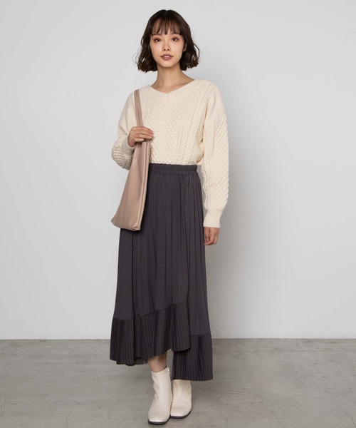 WEGO（ウィゴー）の「WEGO/ケーブルマルチwayショートニット（ニット/セーター・レディース・アイボリー/グリーン系その他・FREE）」の15枚目の写真