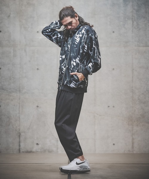 GLIMCLAP（グリムクラップ）の「mj7734-Repeating pattern stand fullzip jacket jersey(monotone geometric pattern) ジャケット（ブルゾン・メンズ・ブラック・S/M/L）」の13枚目の写真