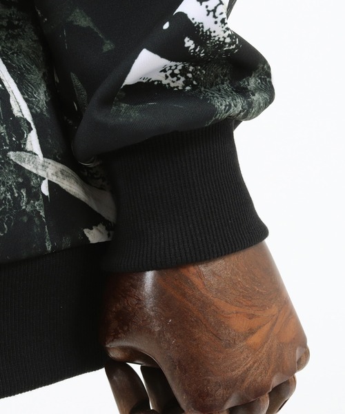 GLIMCLAP（グリムクラップ）の「mj7734-Repeating pattern stand fullzip jacket jersey(monotone geometric pattern) ジャケット（ブルゾン・メンズ・ブラック・S/M/L）」の17枚目の写真