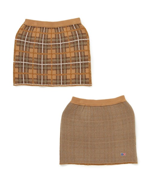 Bonjour Girl（ボンジュールガール）の「【Bonjour Girl/ボンジュールガール】２WAYニットチェックスカート（スカート・レディース・ベージュ/グレー/レッド・FREE）」の18枚目の写真