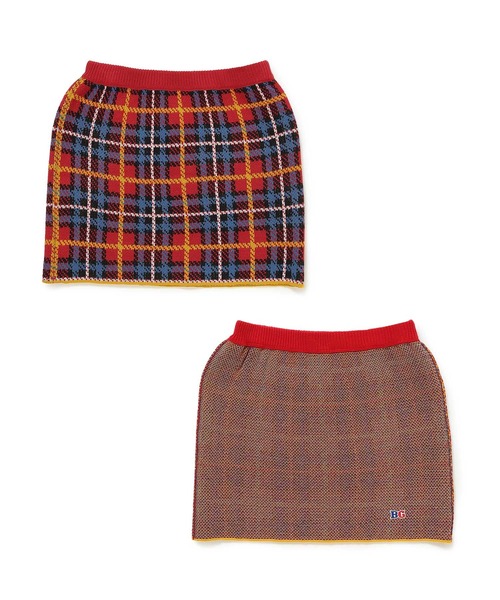 Bonjour Girl（ボンジュールガール）の「【Bonjour Girl/ボンジュールガール】２WAYニットチェックスカート（スカート・レディース・ベージュ/グレー/レッド・FREE）」の11枚目の写真