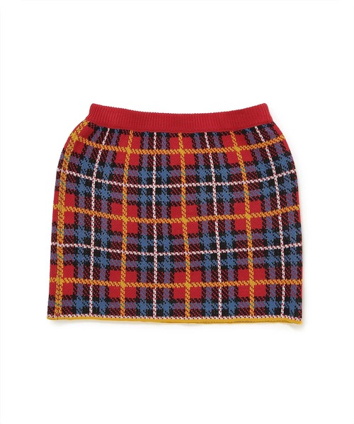 Bonjour Girl（ボンジュールガール）の「【Bonjour Girl/ボンジュールガール】２WAYニットチェックスカート（スカート・レディース・ベージュ/グレー/レッド・FREE）」の7枚目の写真