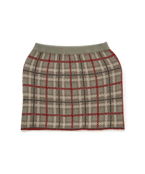 Bonjour Girl（ボンジュールガール）の「【Bonjour Girl/ボンジュールガール】２WAYニットチェックスカート（スカート・レディース・ベージュ/グレー/レッド・FREE）」の15枚目の写真